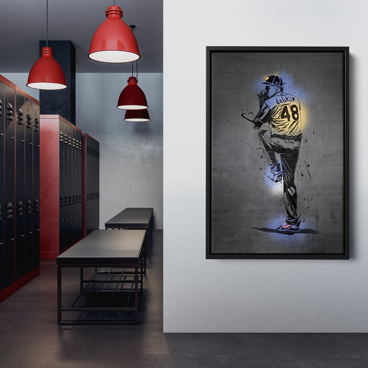 Jacob deGrom Neon Canvas Art | Modern Wall Decor for Mets Fans - CanvasNeon