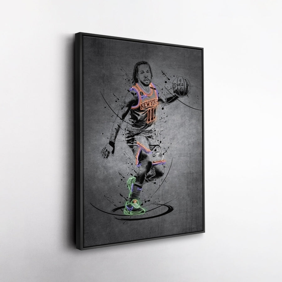 Jalen Brunson Neon Canvas Art | Modern Wall Decor for Knicks Fans - CanvasNeon