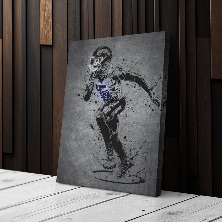 Jalen Ramsey Neon Canvas Art | Modern Wall Decor for Rams Fans - CanvasNeon