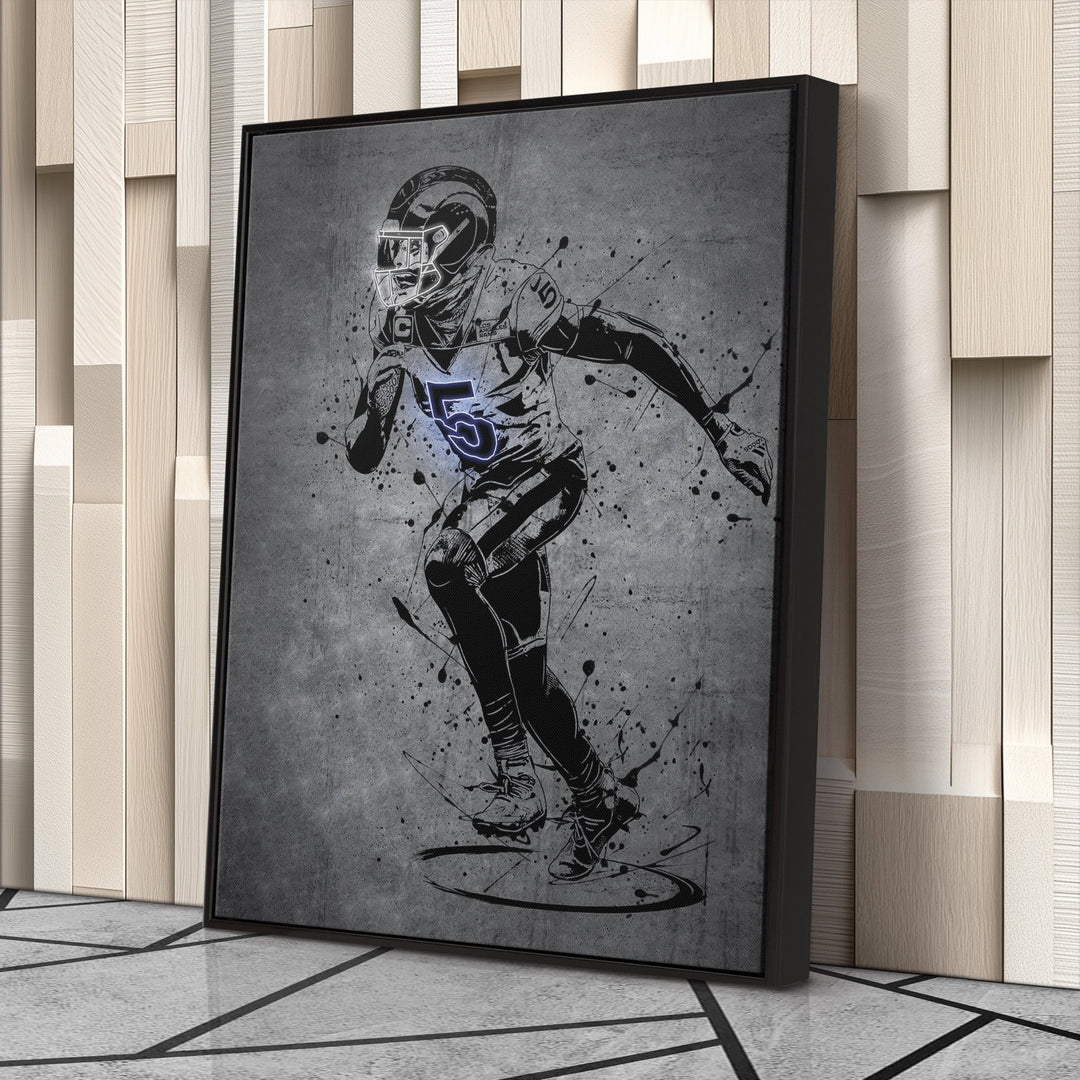 Jalen Ramsey Neon Canvas Art | Modern Wall Decor for Rams Fans - CanvasNeon