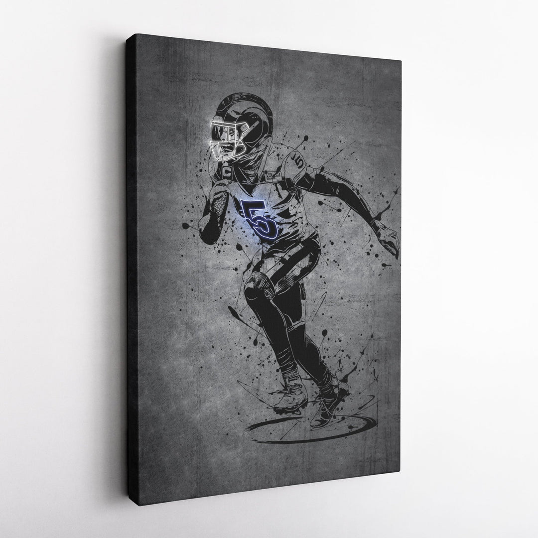 Jalen Ramsey Neon Canvas Art | Modern Wall Decor for Rams Fans - CanvasNeon