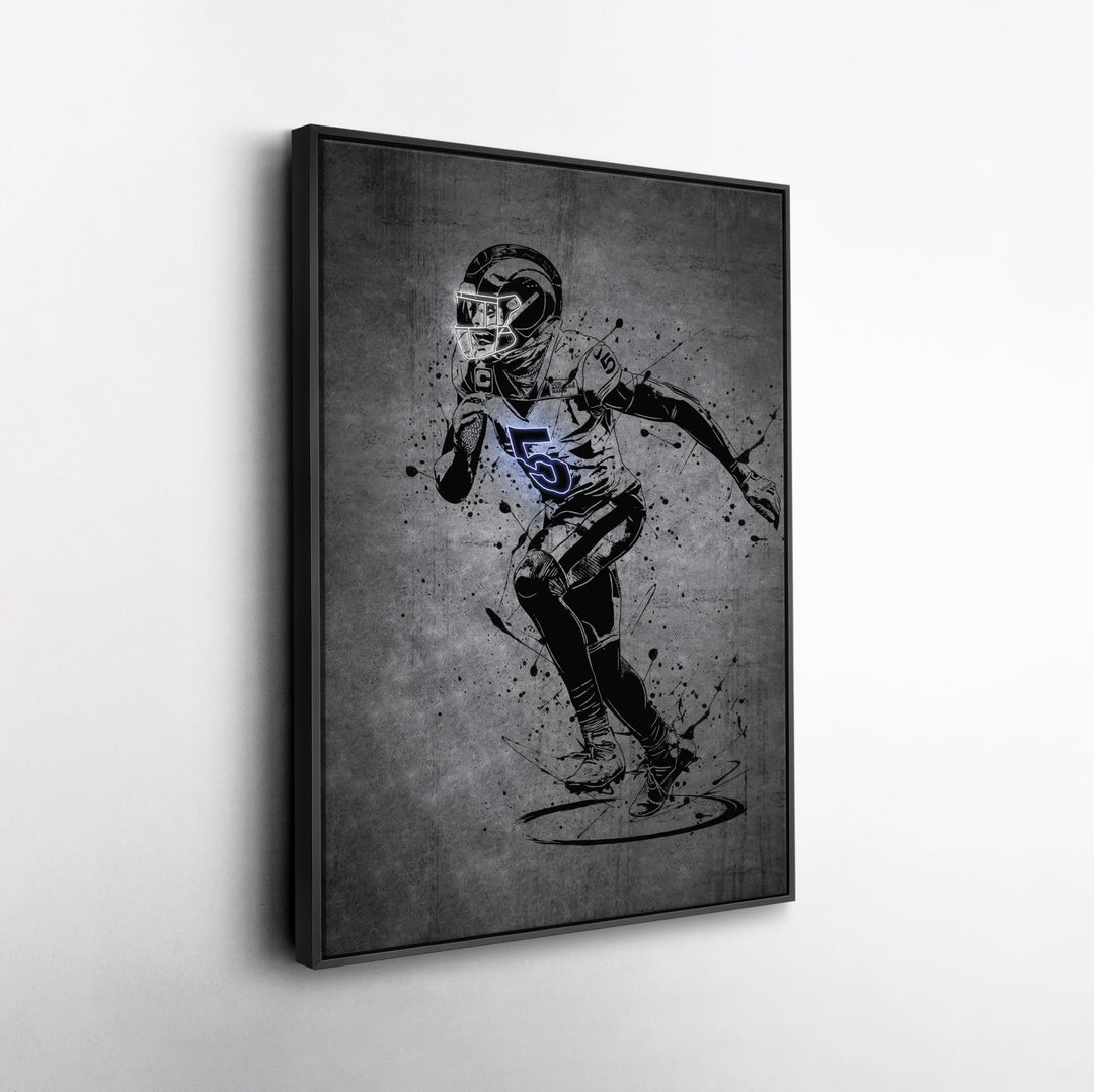 Jalen Ramsey Neon Canvas Art | Modern Wall Decor for Rams Fans - CanvasNeon
