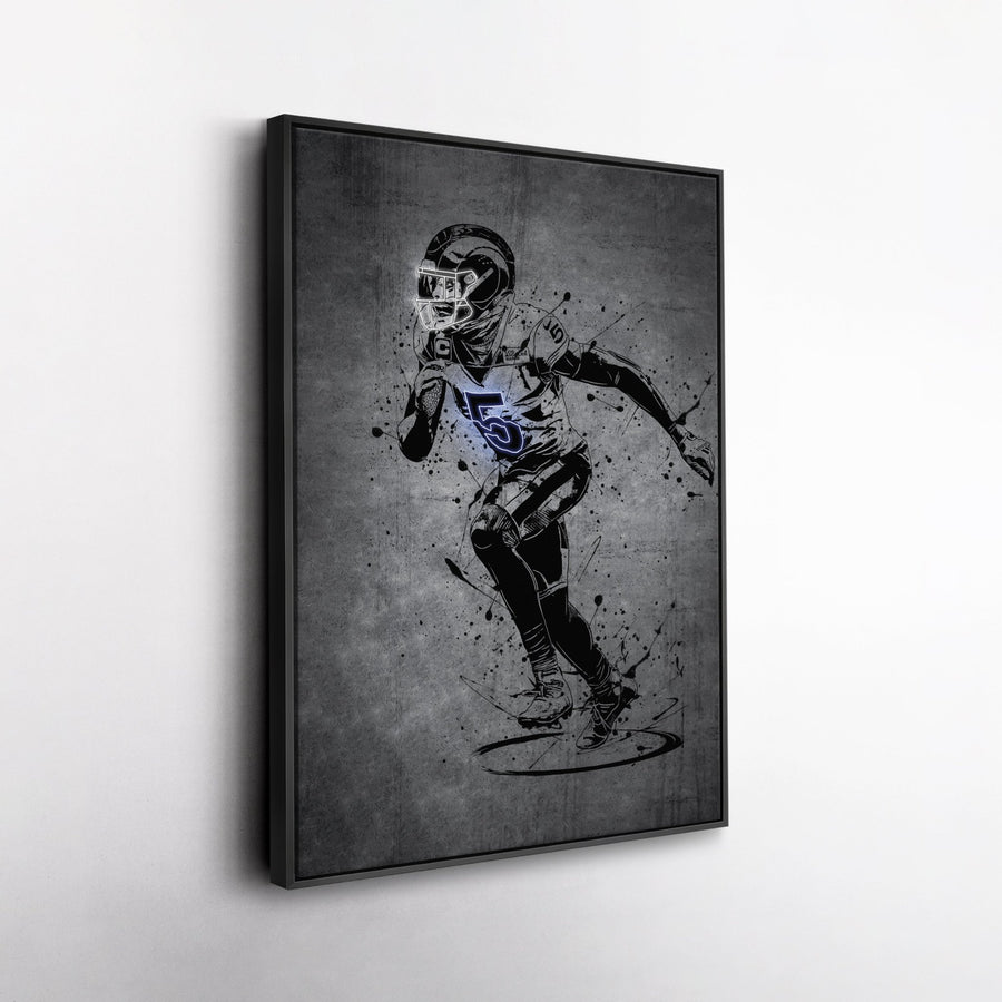 Jalen Ramsey Neon Canvas Art | Modern Wall Decor for Rams Fans - CanvasNeon