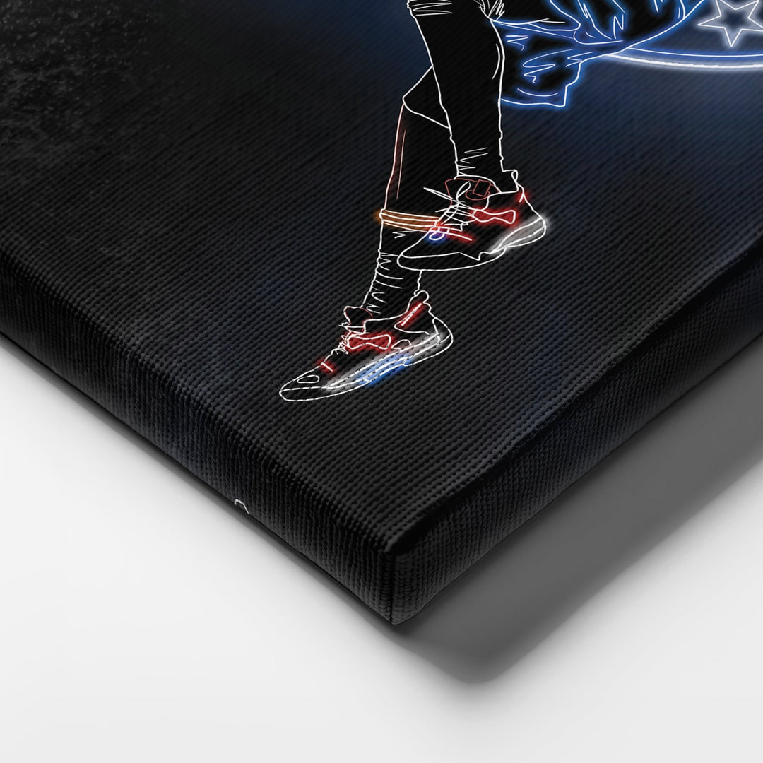 James Harden Neon Canvas Art | 76ers Wall Decor - CanvasNeon