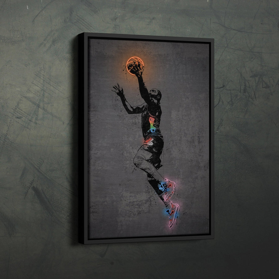 James Harden Neon Canvas Art | Modern Wall Decor for 76ers Fans - CanvasNeon