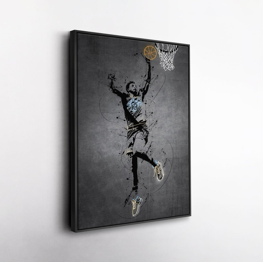 Jaren Jackson Jr Neon Canvas Art | Modern Wall Decor for Grizzlies Fans - CanvasNeon