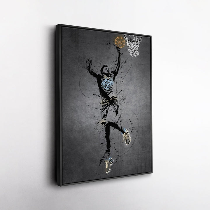 Jaren Jackson Jr Neon Canvas Art | Modern Wall Decor for Grizzlies Fans - CanvasNeon