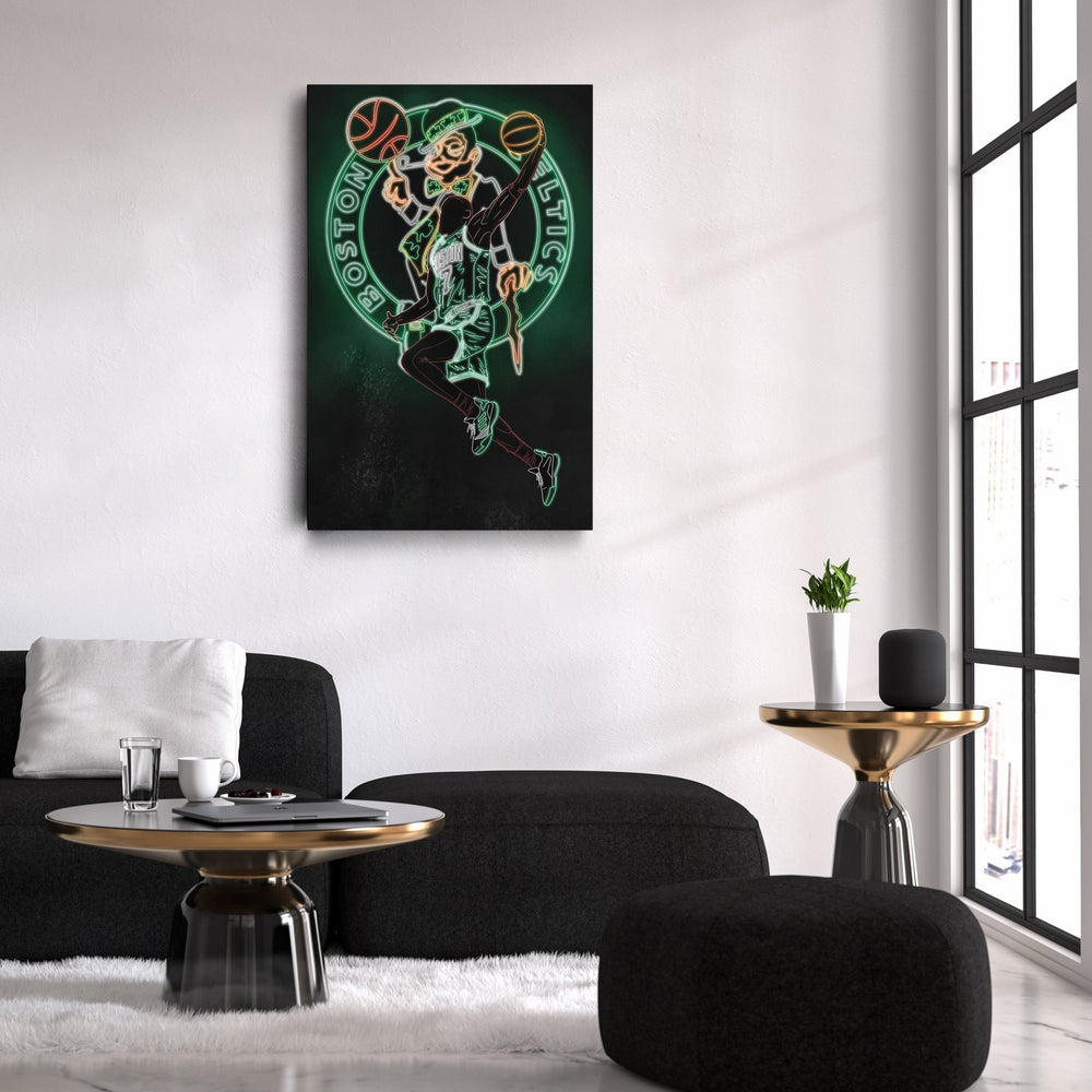 Jaylen Brown Neon Canvas Art | Celtics Wall Decor - CanvasNeon