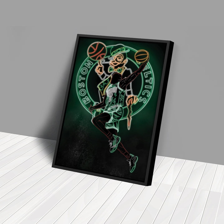 Jaylen Brown Neon Canvas Art | Celtics Wall Decor - CanvasNeon