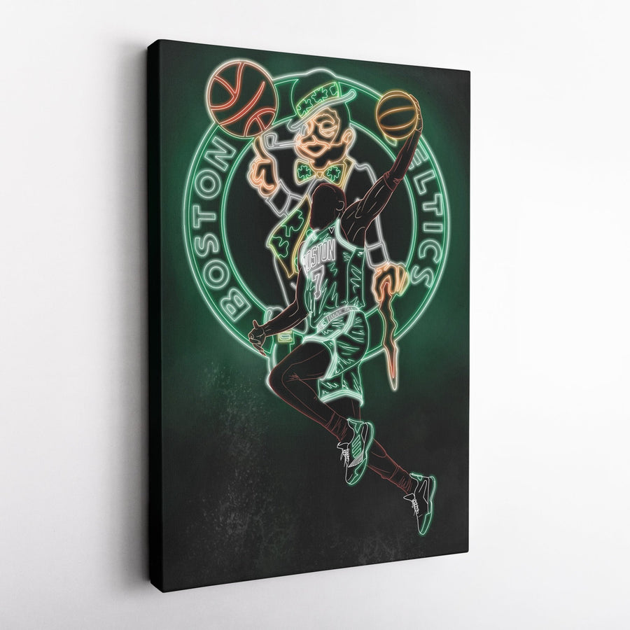 Jaylen Brown Neon Canvas Art | Celtics Wall Decor - CanvasNeon