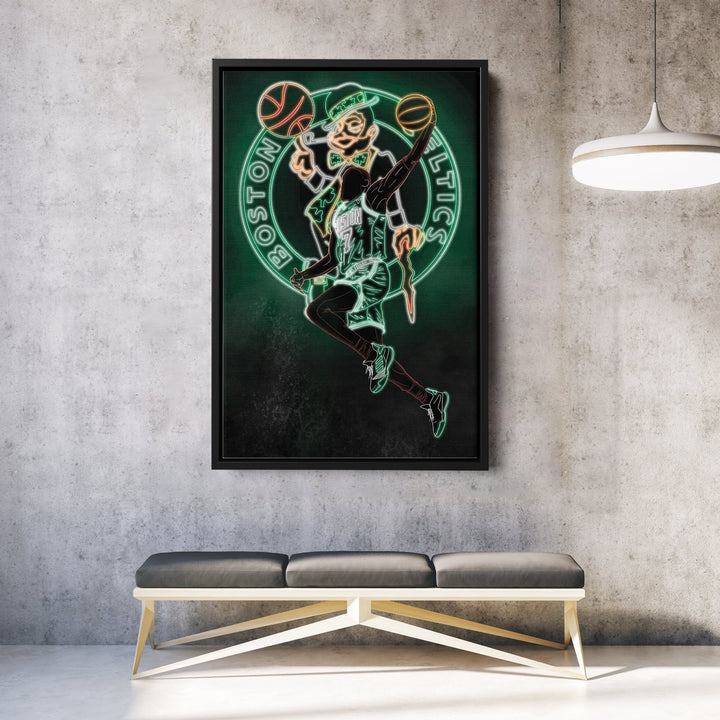 Jaylen Brown Neon Canvas Art | Celtics Wall Decor - CanvasNeon