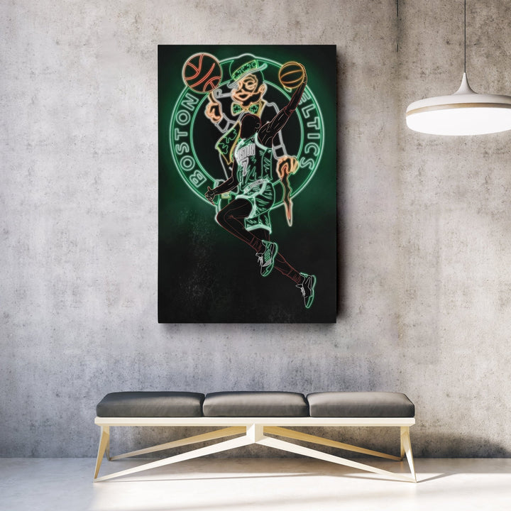 Jaylen Brown Neon Canvas Art | Celtics Wall Decor - CanvasNeon