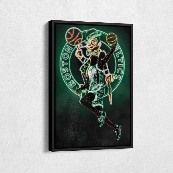 Jaylen Brown Neon Canvas Art | Celtics Wall Decor - CanvasNeon