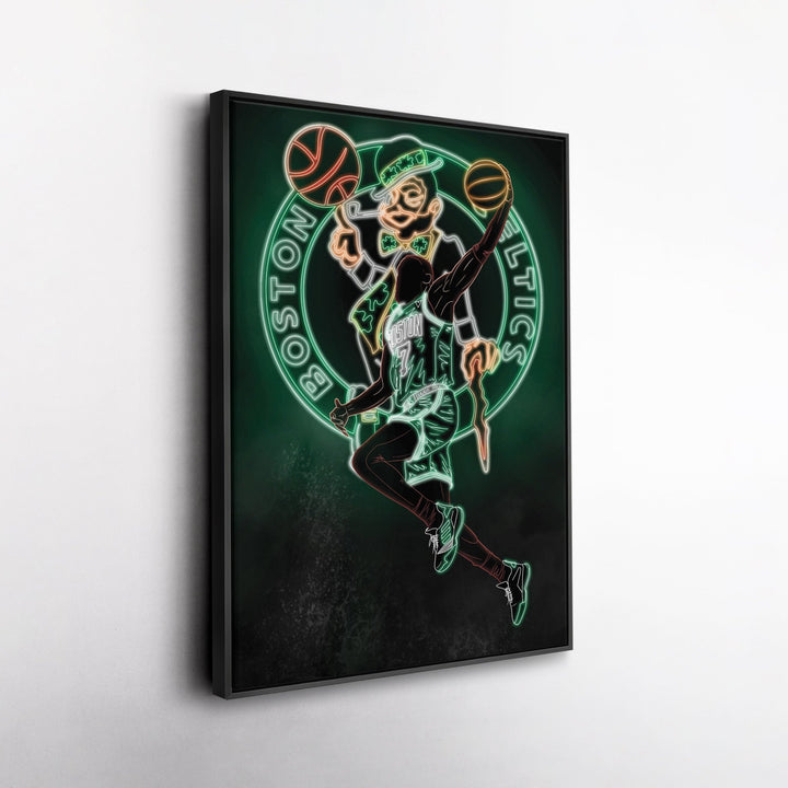Jaylen Brown Neon Canvas Art | Celtics Wall Decor - CanvasNeon
