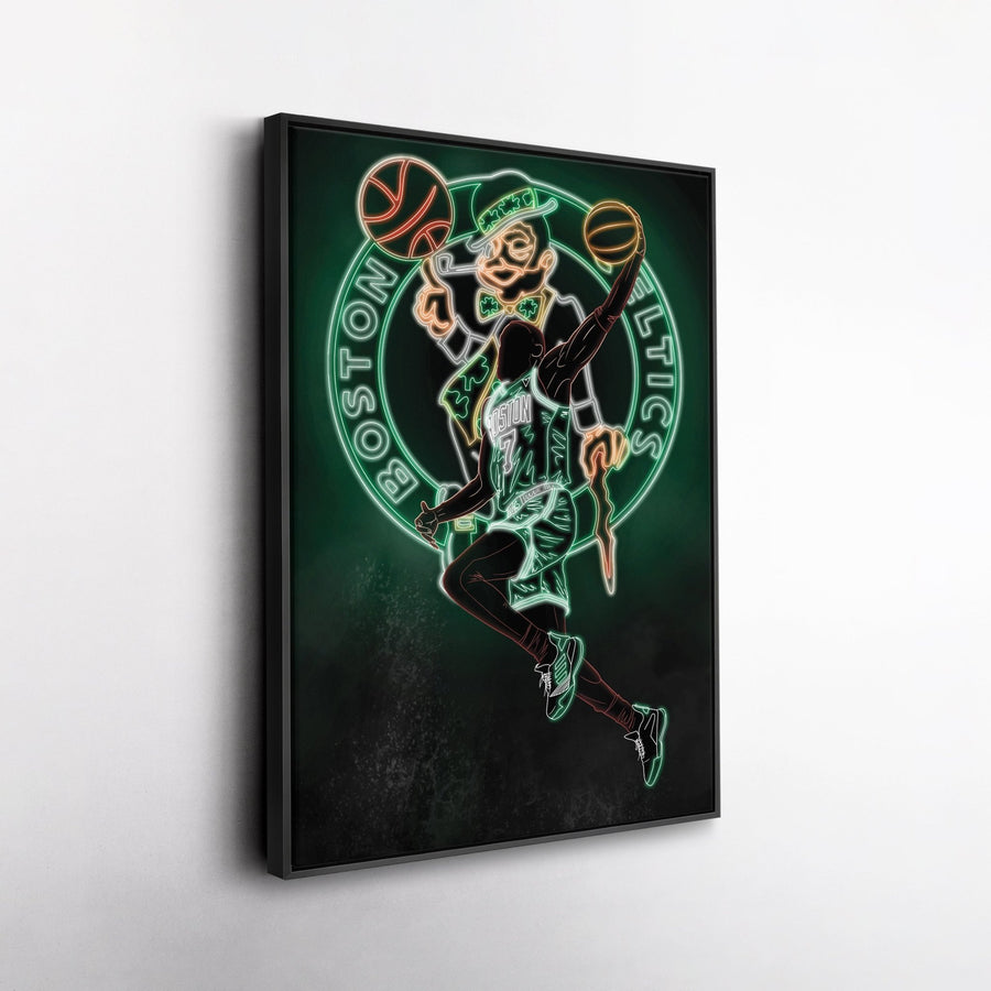 Jaylen Brown Neon Canvas Art | Celtics Wall Decor - CanvasNeon