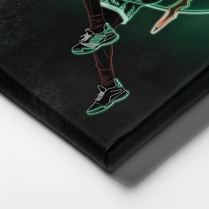 Jaylen Brown Neon Canvas Art | Celtics Wall Decor - CanvasNeon