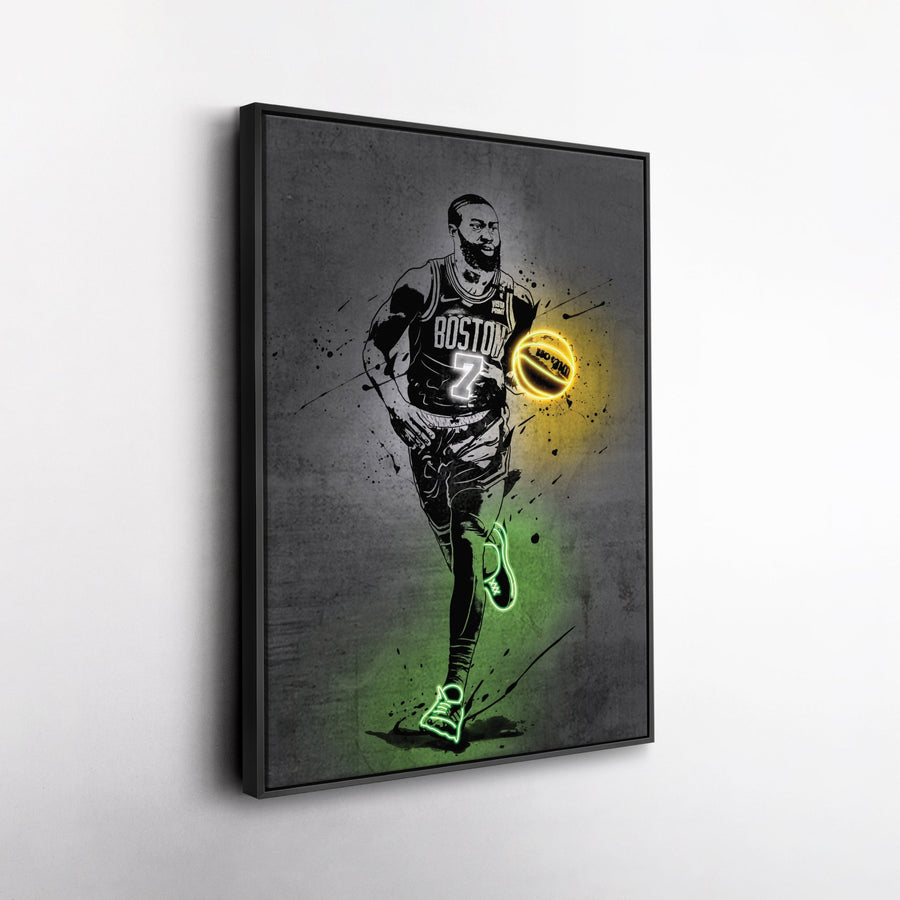 Jaylen Brown Neon Canvas Art | Modern Wall Decor for Celtics Fans - CanvasNeon