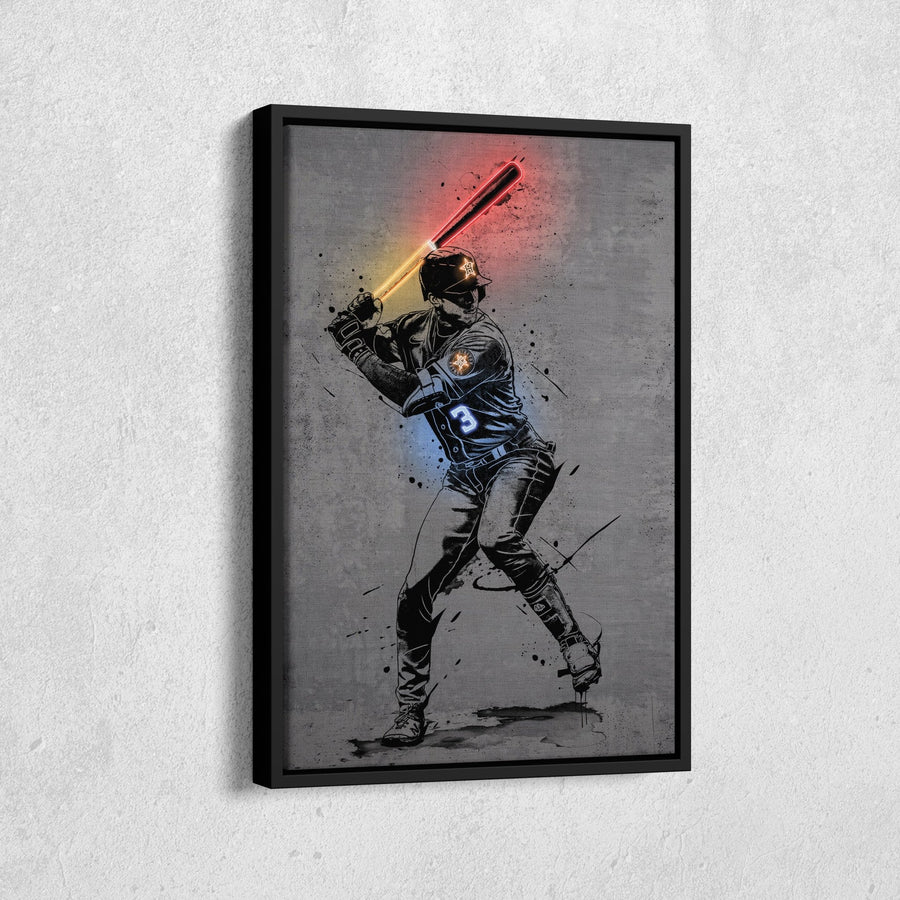 Jeremy Peña Neon Canvas Art | Modern Wall Decor for Astros Fans - CanvasNeon
