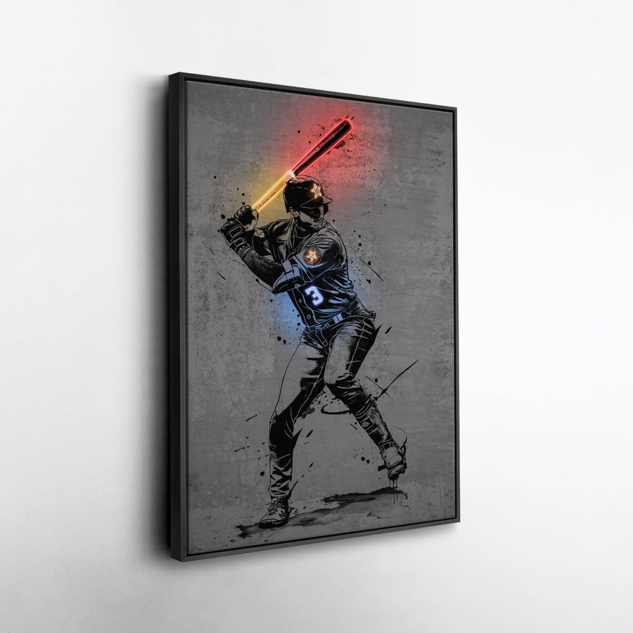 Jeremy Peña Neon Canvas Art | Modern Wall Decor for Astros Fans - CanvasNeon