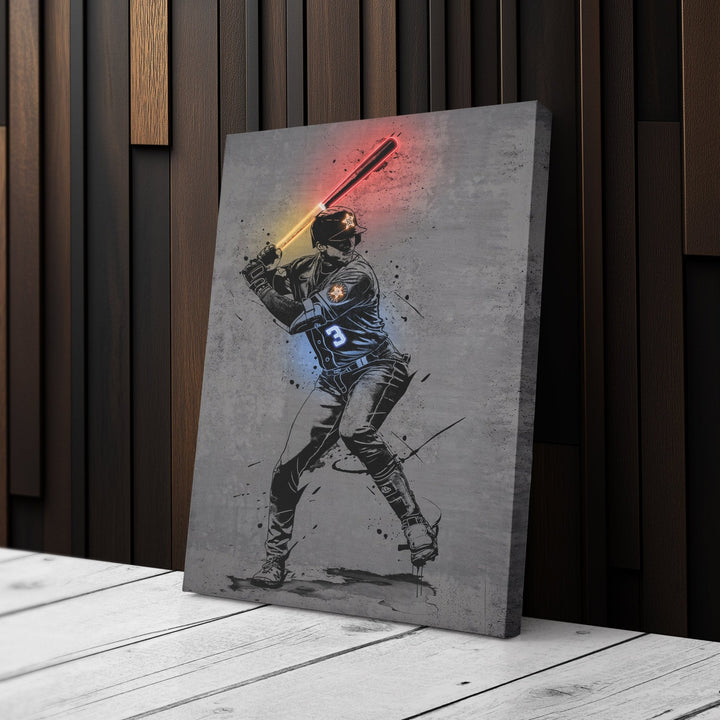 Jeremy Peña Neon Canvas Art | Modern Wall Decor for Astros Fans - CanvasNeon