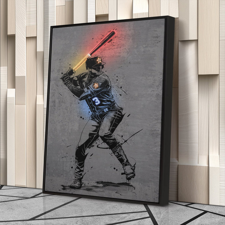 Jeremy Peña Neon Canvas Art | Modern Wall Decor for Astros Fans - CanvasNeon