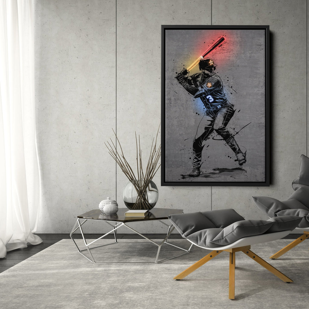 Jeremy Peña Neon Canvas Art | Modern Wall Decor for Astros Fans - CanvasNeon