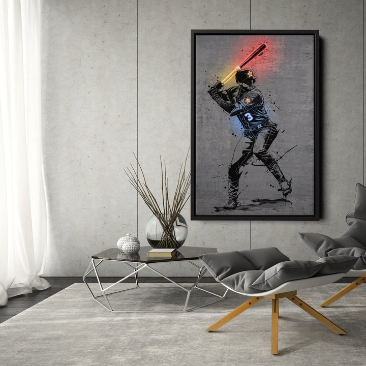 Jeremy Peña Neon Canvas Art | Modern Wall Decor for Astros Fans - CanvasNeon