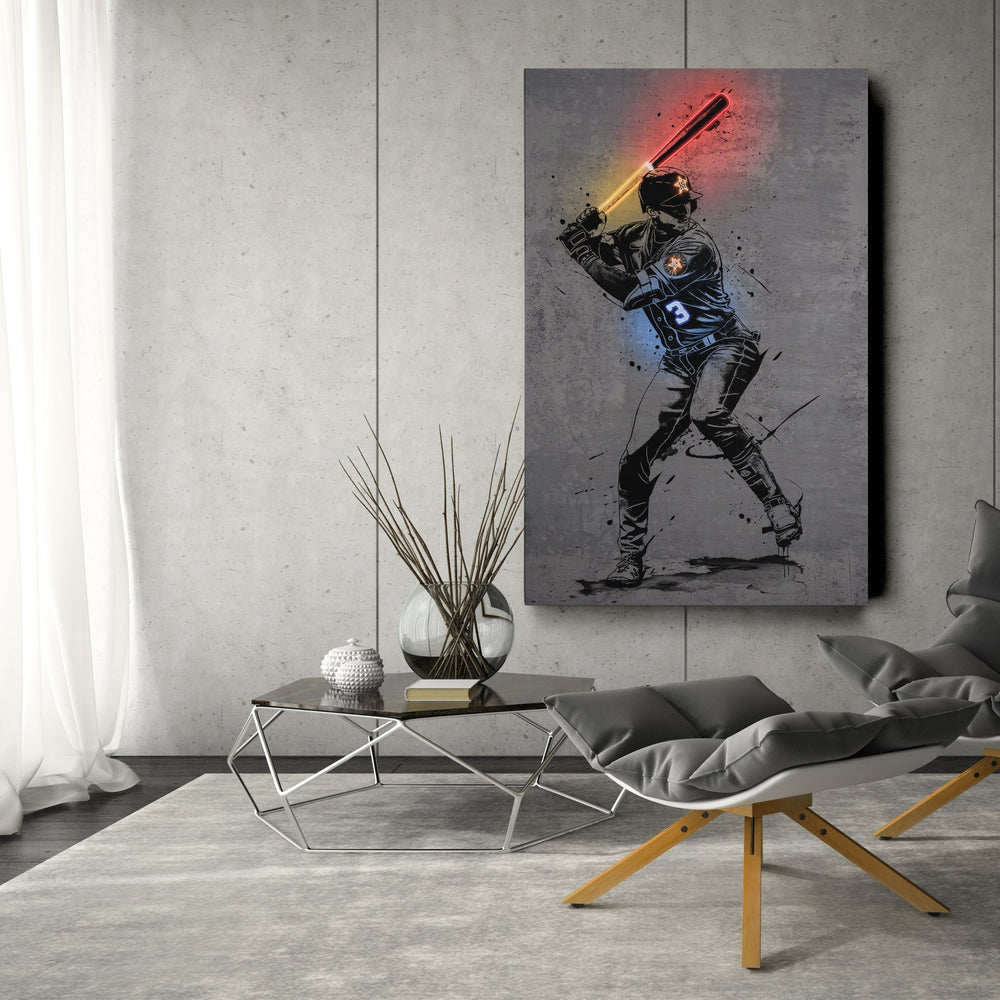 Jeremy Peña Neon Canvas Art | Modern Wall Decor for Astros Fans - CanvasNeon