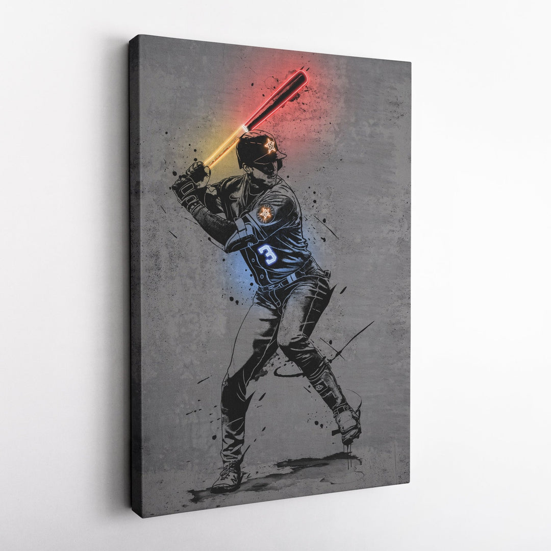 Jeremy Peña Neon Canvas Art | Modern Wall Decor for Astros Fans - CanvasNeon