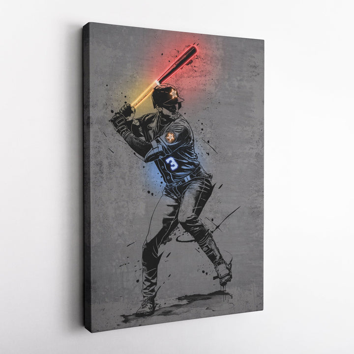 Jeremy Peña Neon Canvas Art | Modern Wall Decor for Astros Fans - CanvasNeon