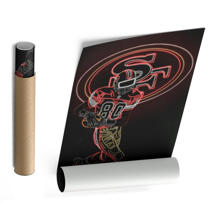 Jerry Rice Neon Canvas Art | 49ers Wall Decor - CanvasNeon