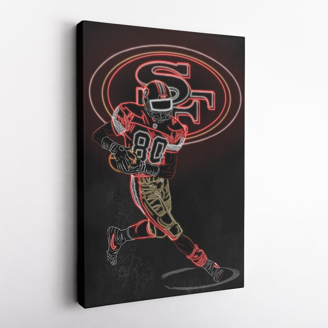 Jerry Rice Neon Canvas Art | 49ers Wall Decor - CanvasNeon