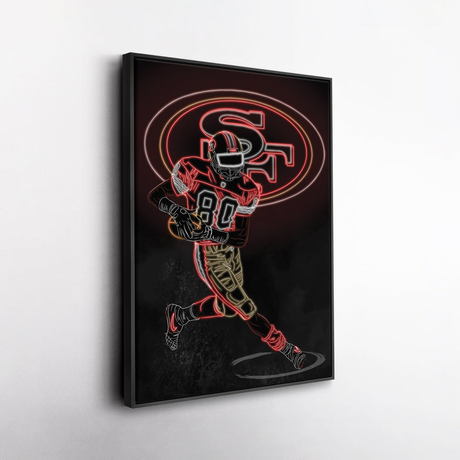 Jerry Rice Neon Canvas Art | 49ers Wall Decor - CanvasNeon