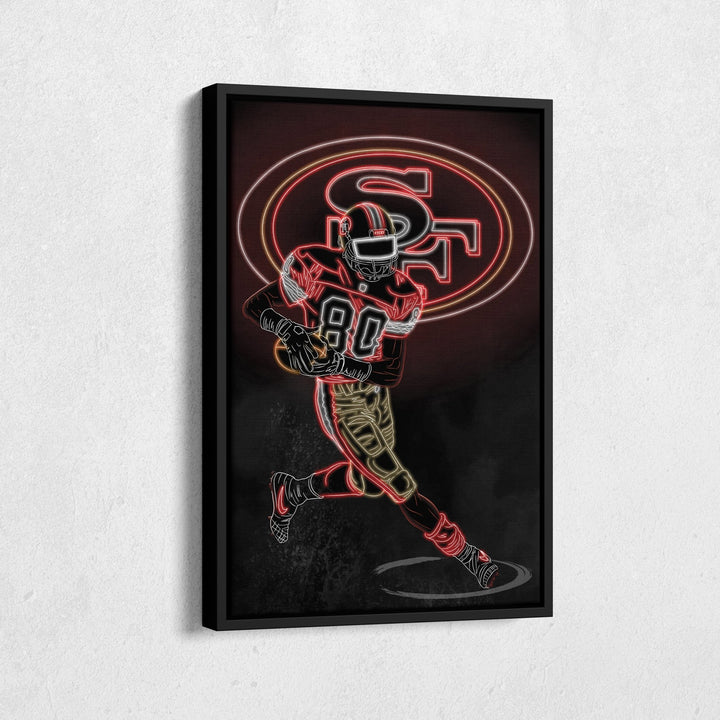 Jerry Rice Neon Canvas Art | 49ers Wall Decor - CanvasNeon