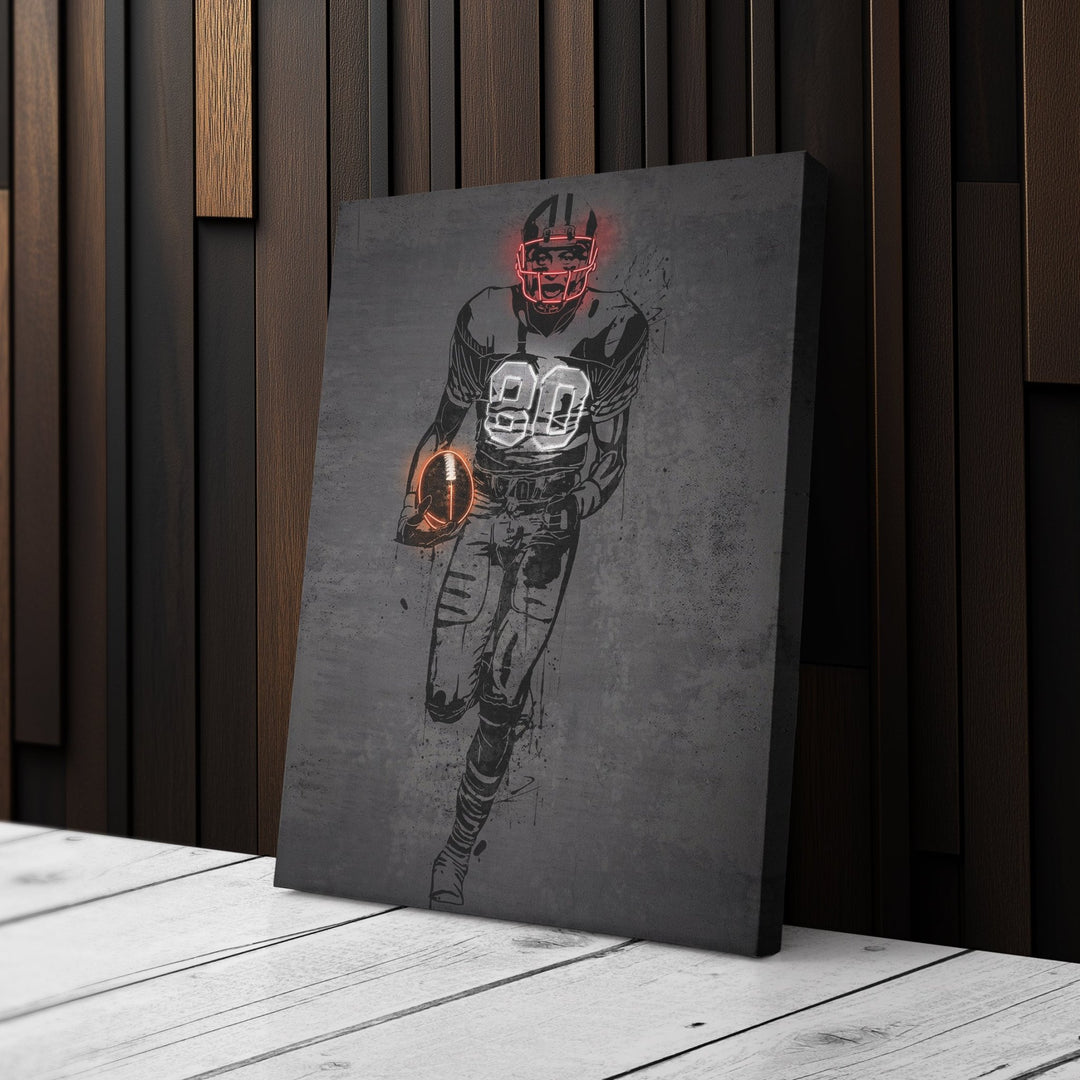 Jerry Rice Neon Canvas Art | Modern Wall Decor for 49ers Fans - CanvasNeon