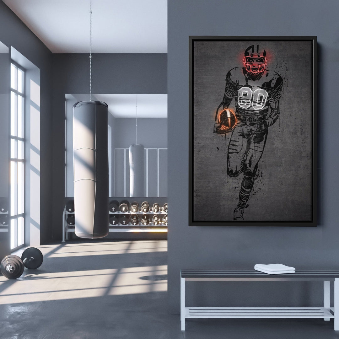 Jerry Rice Neon Canvas Art | Modern Wall Decor for 49ers Fans - CanvasNeon