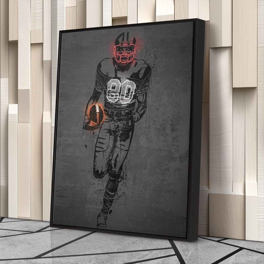 Jerry Rice Neon Canvas Art | Modern Wall Decor for 49ers Fans - CanvasNeon