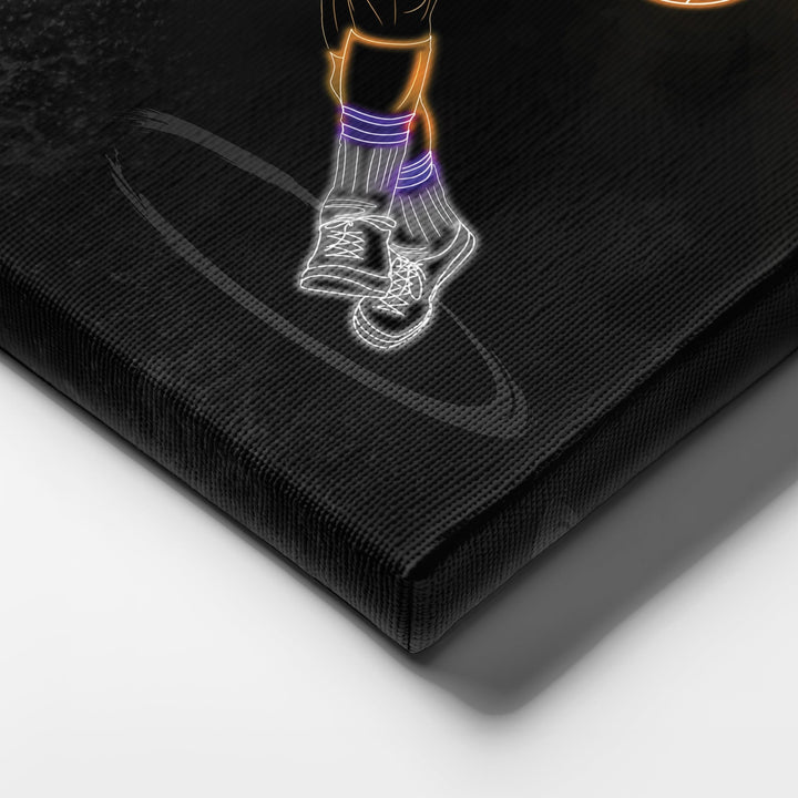 Jerry West Neon Canvas Art | Lakers Wall Decor - CanvasNeon