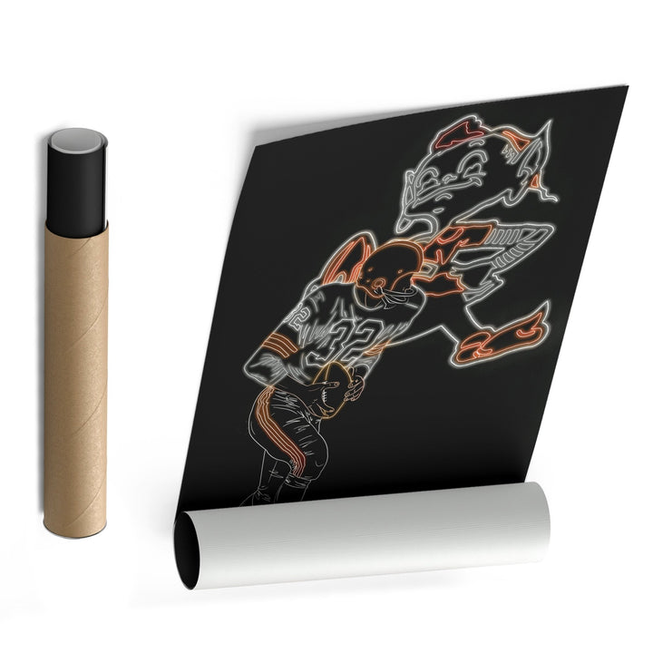 Jim Brown Neon Canvas Art | Browns Wall Decor - CanvasNeon