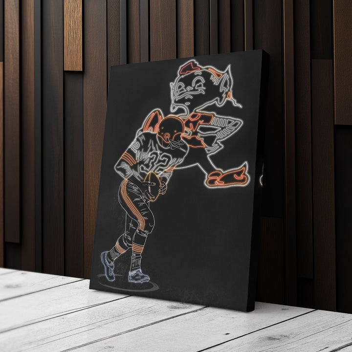 Jim Brown Neon Canvas Art | Browns Wall Decor - CanvasNeon