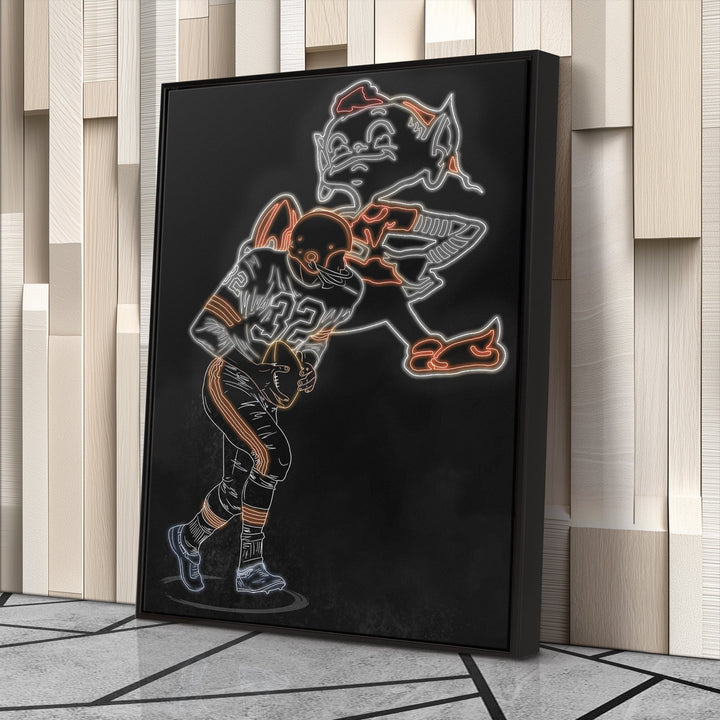 Jim Brown Neon Canvas Art | Browns Wall Decor - CanvasNeon