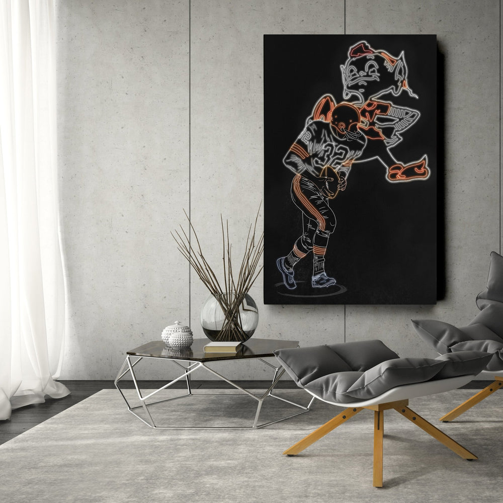 Jim Brown Neon Canvas Art | Browns Wall Decor - CanvasNeon