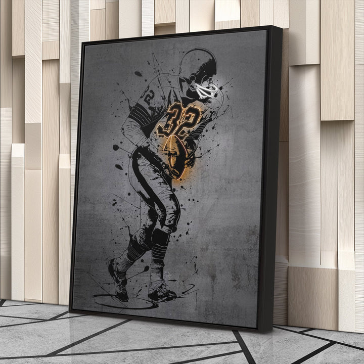 Jim Brown Neon Canvas Art | Modern Wall Decor for Browns Fans - CanvasNeon