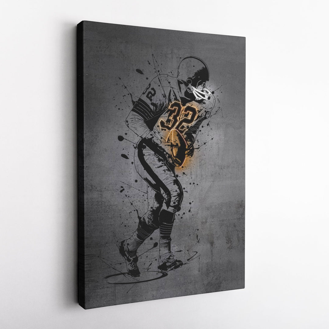 Jim Brown Neon Canvas Art | Modern Wall Decor for Browns Fans - CanvasNeon