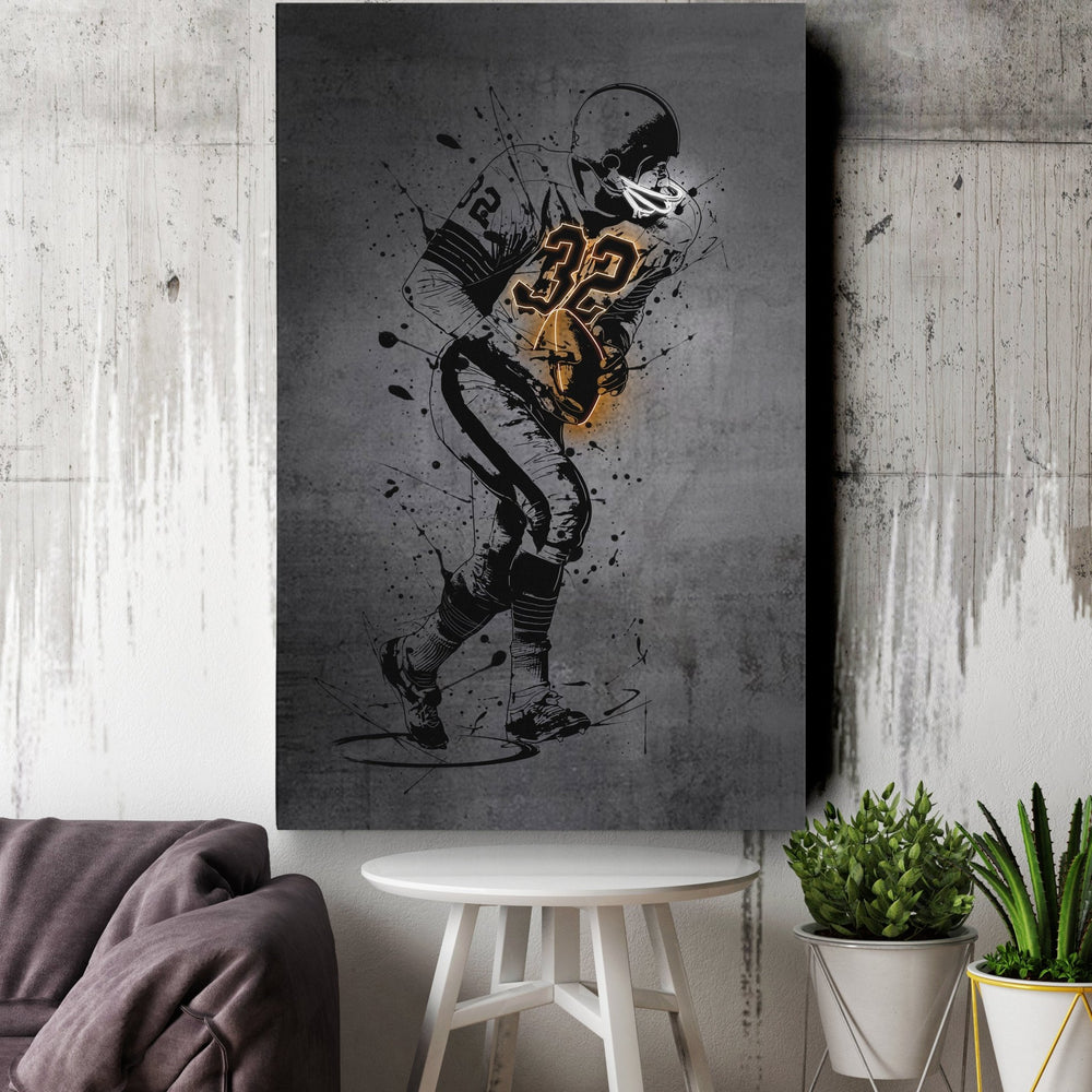 Jim Brown Neon Canvas Art | Modern Wall Decor for Browns Fans - CanvasNeon
