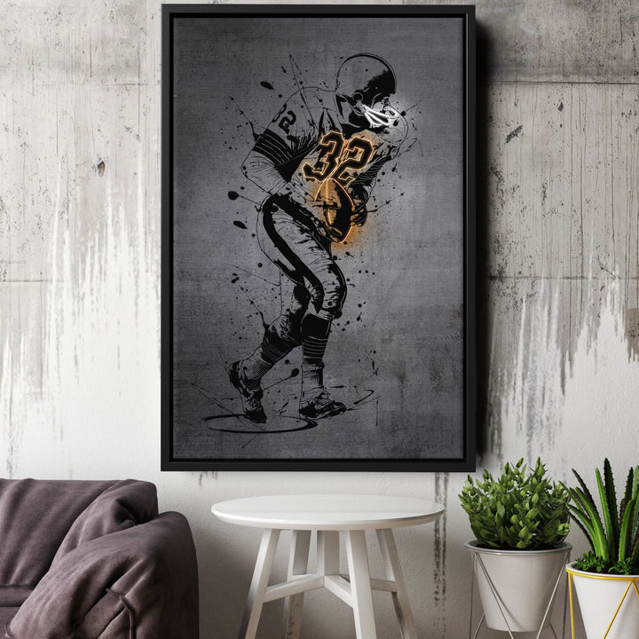 Jim Brown Neon Canvas Art | Modern Wall Decor for Browns Fans - CanvasNeon