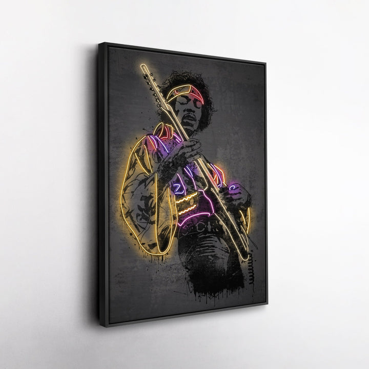 Jimi Hendrix Neon Canvas Art | Music Wall Decor - CanvasNeon