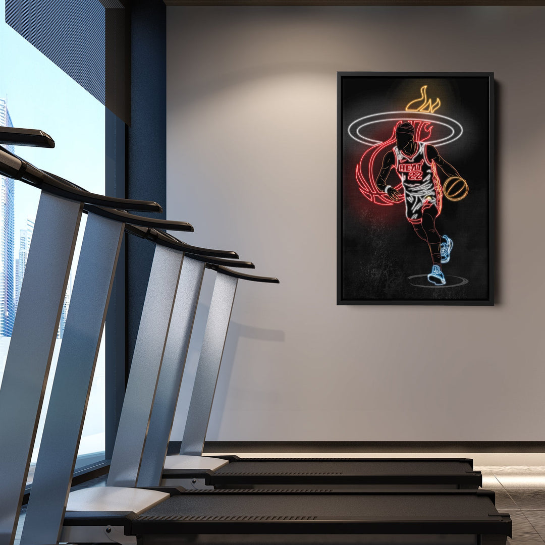 Jimmy Butler Neon Canvas Art | Heat Wall Decor - CanvasNeon