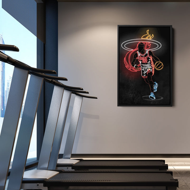 Jimmy Butler Neon Canvas Art | Heat Wall Decor - CanvasNeon