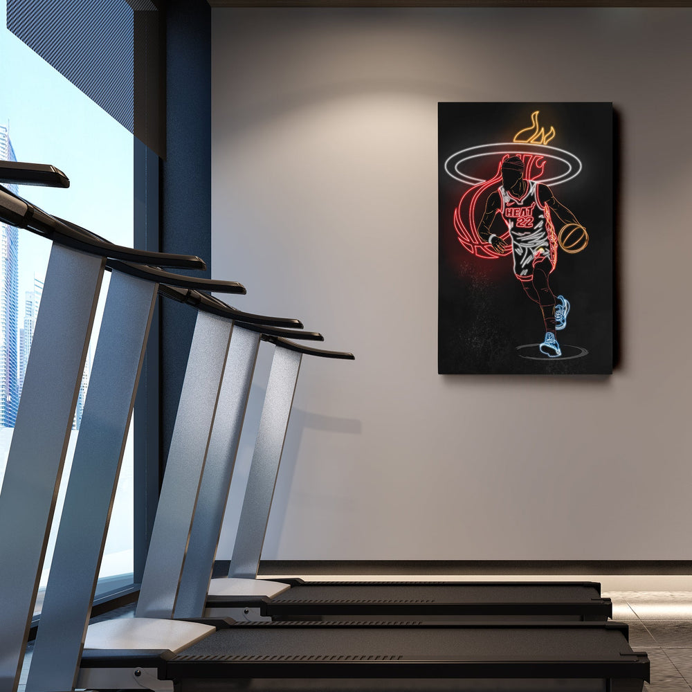 Jimmy Butler Neon Canvas Art | Heat Wall Decor - CanvasNeon